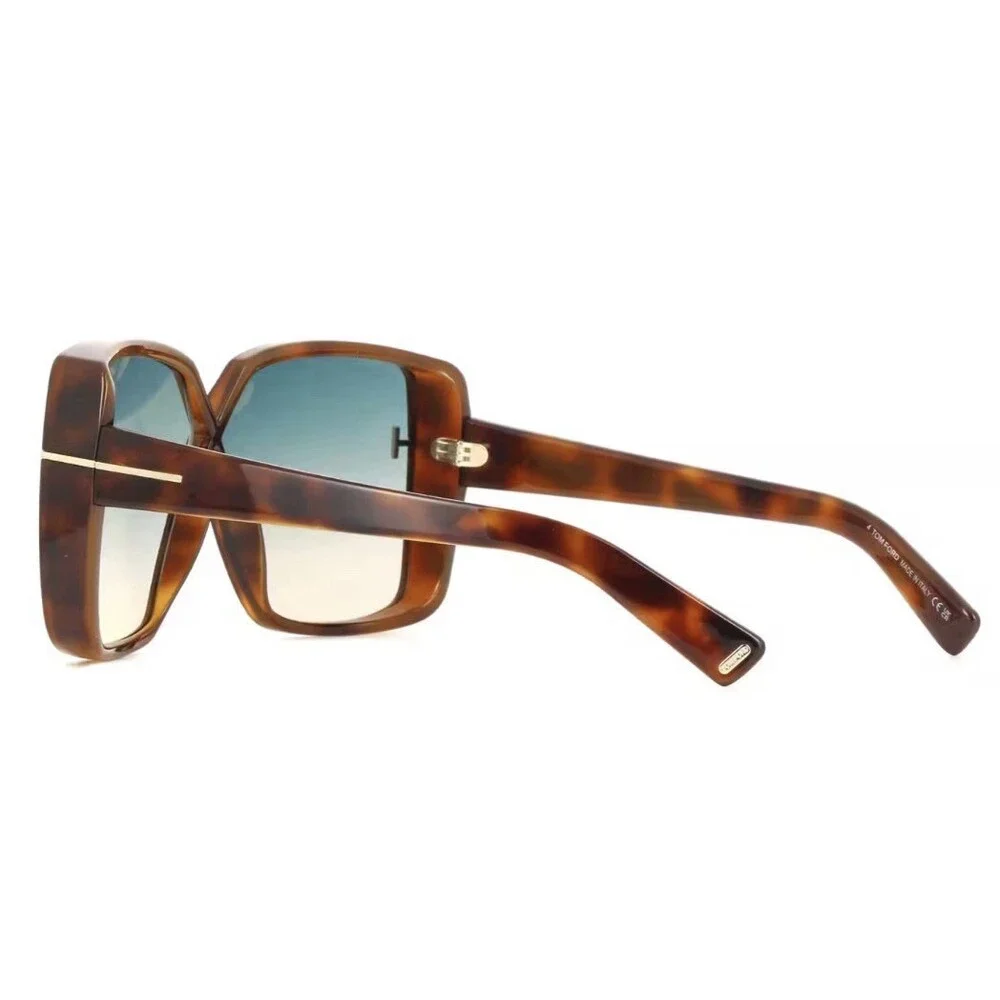 Tom Ford YVONNE FT1117 53P Oversized Sunglasses Blonde Havana Blue Gradient 63mm - Picture 3 of 8